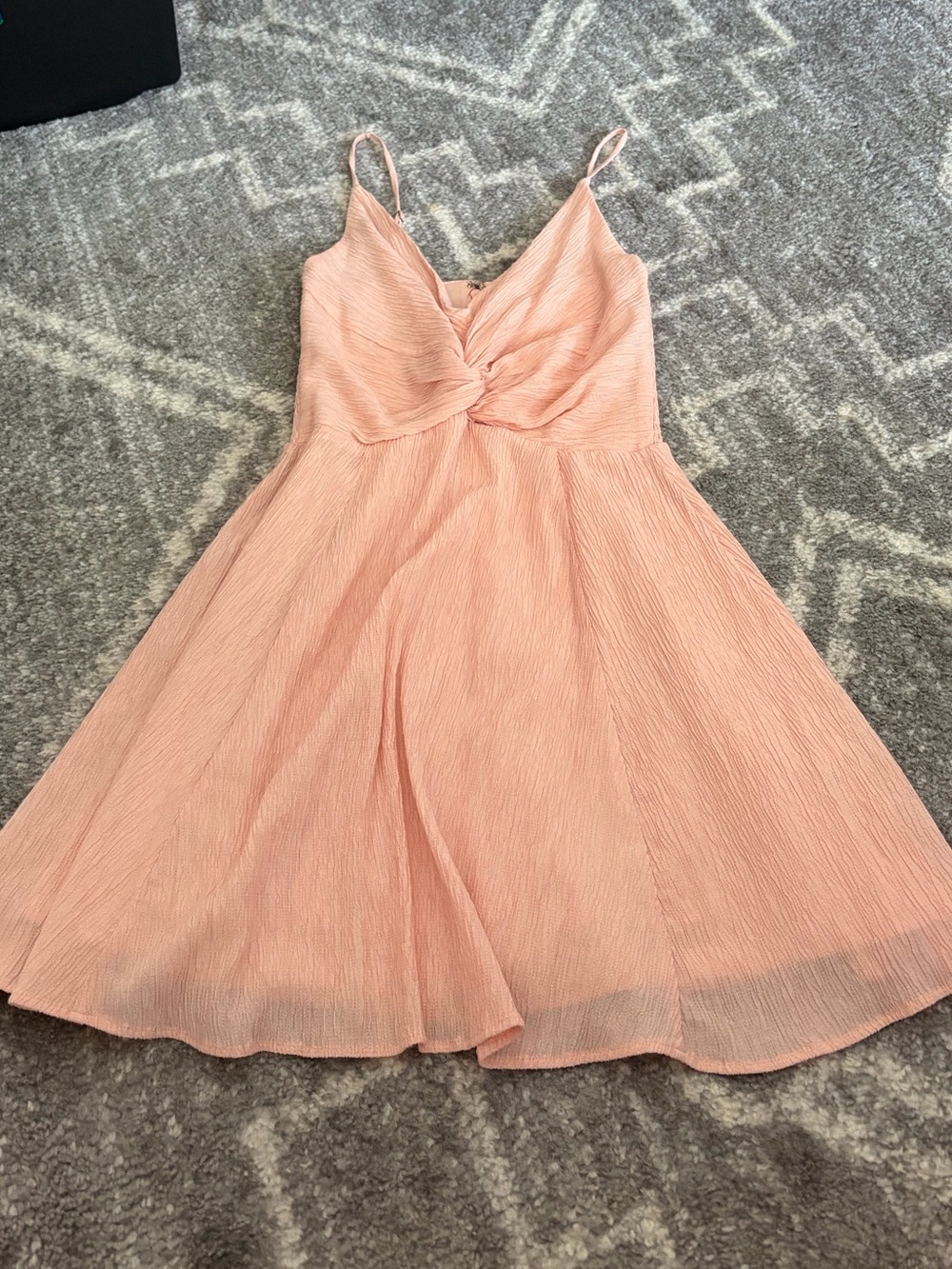 Abercrombie & Fitch Blush Peach Textured Summer Dress